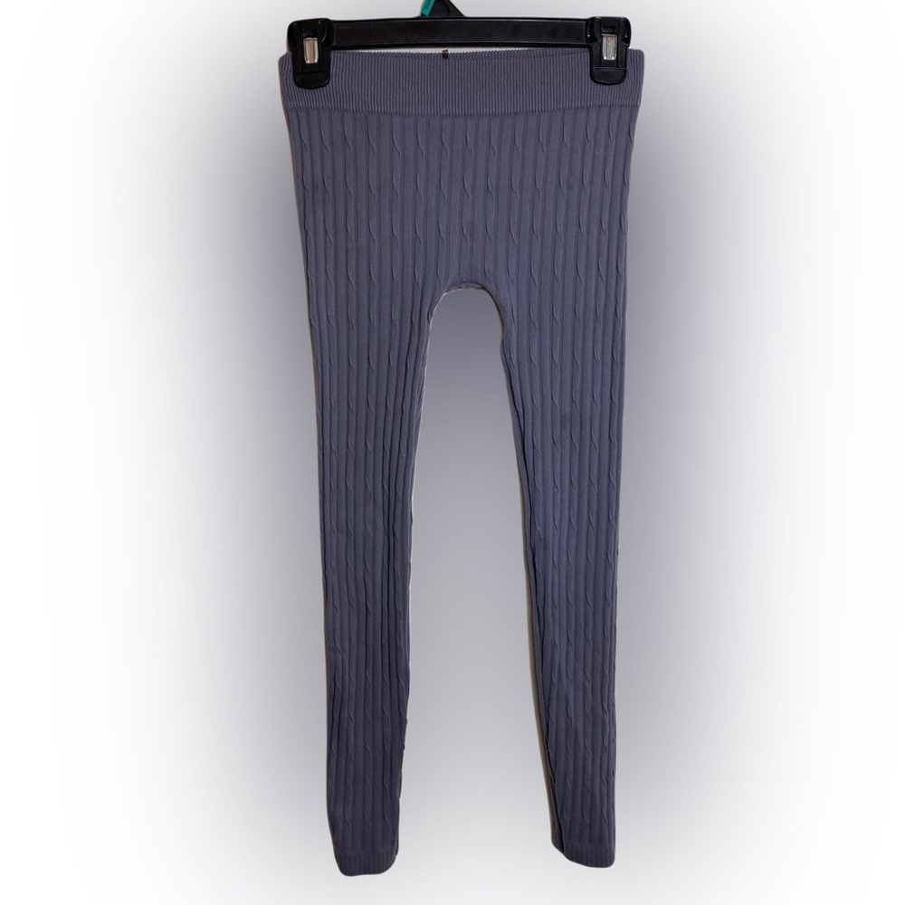 Grey Knitted Leggings Large